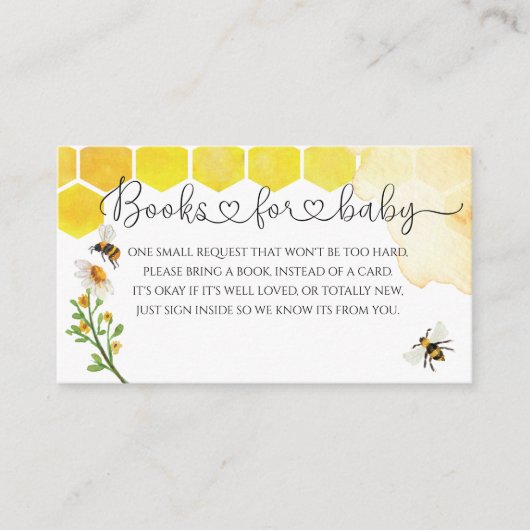 Carte D'accompagnement Demande de Baby shower de Honey Bee (Devant)