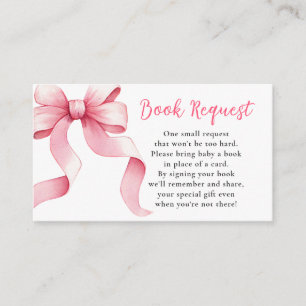Carte D'accompagnement Demande de Baby shower de livre de coquette rose