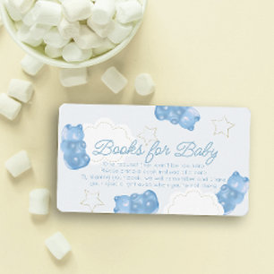 Carte D'accompagnement Demande de Baby shower de livre d'ours de gomme bl