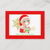 Carte D'accompagnement Demande de Baby shower de Noël Père Noël (Dos)