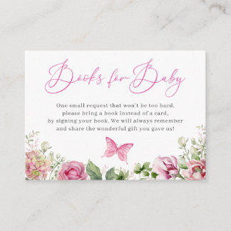 Carte D'accompagnement Demande de Baby shower de papillon de fleurs