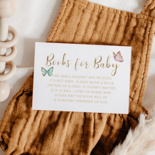 Carte D'accompagnement Demande de Baby shower de Papillon Or Sucré