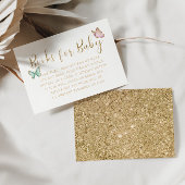 Carte D'accompagnement Demande de Baby shower de Papillon Or Sucré