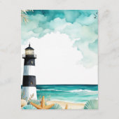 Carte D'accompagnement Demande de Baby shower de phare nautique (Dos)