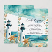 Carte D'accompagnement Demande de Baby shower de phare nautique (Devant / Derrière)