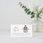 Carte D'accompagnement Demande de Baby shower de Pingouin pour bébé migno (Debout devant)