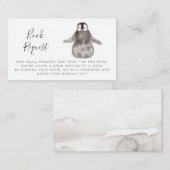 Carte D'accompagnement Demande de Baby shower de Pingouin pour bébé migno (Devant / Derrière)