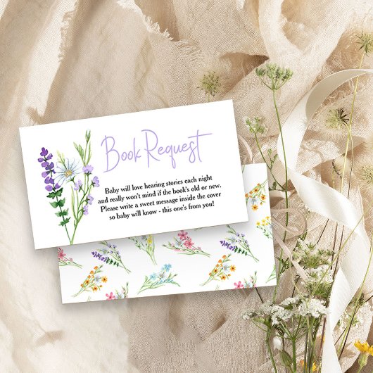Carte D'accompagnement Demande de Baby shower de pré-pré fleur sauvage