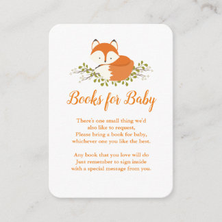 Carte D'accompagnement Demande de Baby shower de renard de bois doux Insé