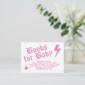 Carte D'accompagnement Demande de Baby shower de rouleaux Roche N Rose (Debout devant)