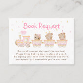 Carte D'accompagnement Demande de Baby shower de train rose ours (Devant)