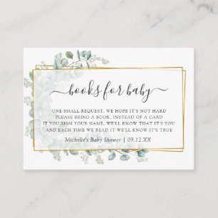 Carte D'accompagnement Demande de Baby shower Eucalyptus géométrique