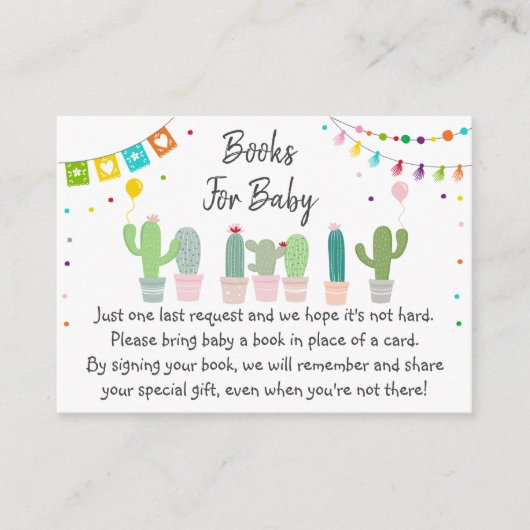 Carte D'accompagnement Demande de Baby shower Fiesta Cactus (Devant)