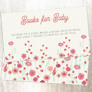 Carte D'accompagnement Demande de Baby shower fleur sauvage