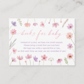 Carte D'accompagnement Demande de Baby shower Fleur sauvage rose violet (Devant)