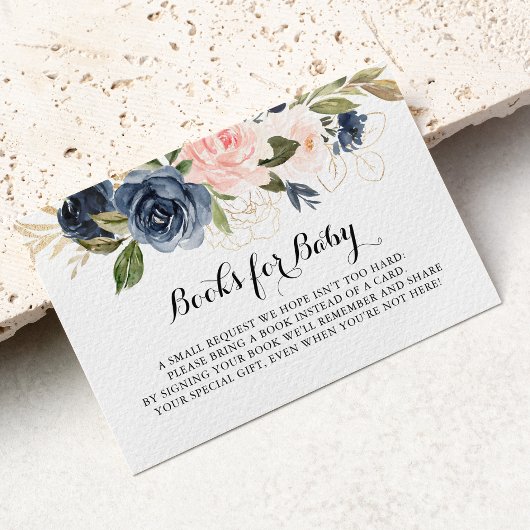 Carte D'accompagnement Demande de Baby shower Floral Hiver Élégant