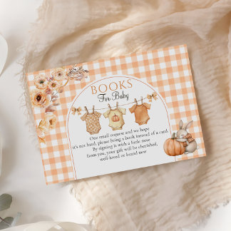 Carte D'accompagnement Demande de Baby shower Floral Petit Citrouille