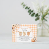 Carte D'accompagnement Demande de Baby shower Floral Petit Citrouille (Debout devant)
