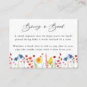 Carte D'accompagnement Demande de Baby shower frontalier fleur sauvage (Devant)