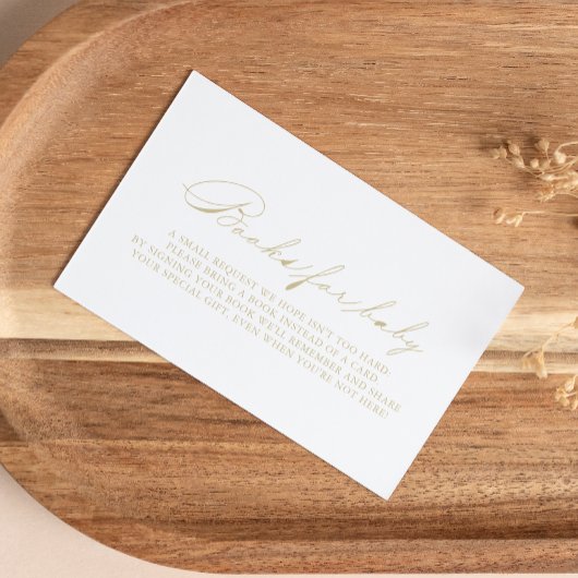 Carte D'accompagnement Demande de Baby shower Gold Elegant