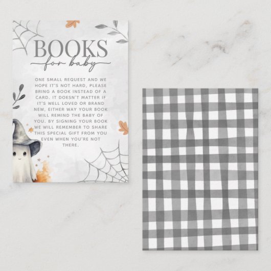 Carte D'accompagnement Demande de Baby shower Halloween Ghost (Devant / Derrière)