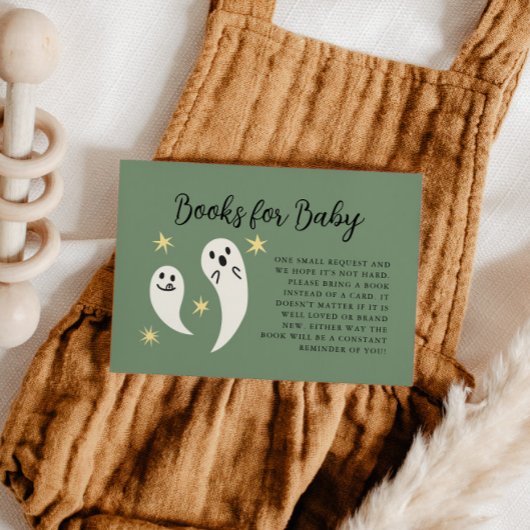 Carte D'accompagnement Demande de Baby shower Little Boo Green