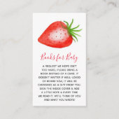 Carte D'accompagnement Demande de Baby shower Little Strawberry (Devant)