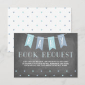 Carte D'accompagnement Demande de baby shower Livre bleu (Devant / Derrière)