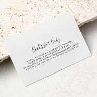 Carte D'accompagnement Demande de Baby shower minimaliste simple