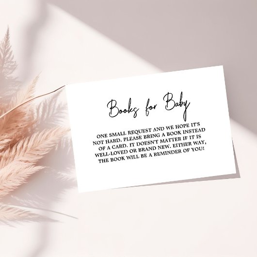 Carte D'accompagnement Demande de Baby shower moderne noir et blanc