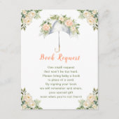 Carte D'accompagnement Demande de Baby shower parapluie Floral (Devant)