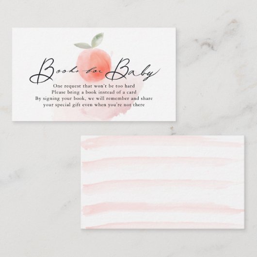 Carte D'accompagnement Demande de Baby shower Peach Watercolor (Devant / Derrière)