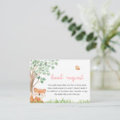 Carte D'accompagnement Demande de Baby shower pour fille Woodland (Debout devant)