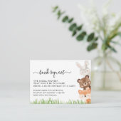 Carte D'accompagnement Demande de Baby shower pour les animaux de bois (Debout devant)