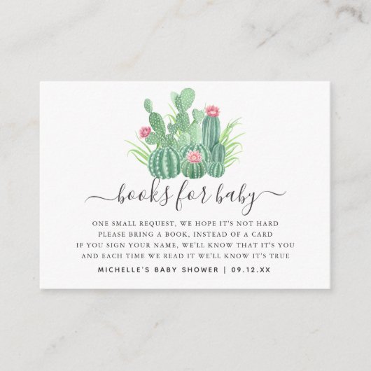 Carte D'accompagnement Demande de Baby shower pour les succulents d'aquar (Devant)