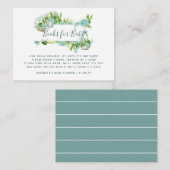 Carte D'accompagnement Demande de Baby shower pour les succulents d'aquar (Devant / Derrière)