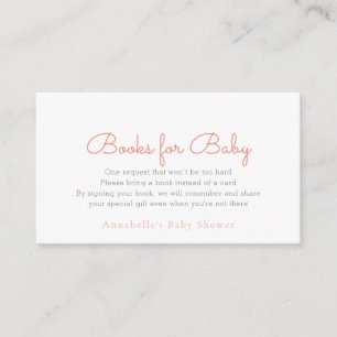 Carte D'accompagnement Demande de Baby shower rose minimaliste simple