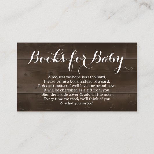 Carte D'accompagnement Demande de Baby shower - Rustique (Devant)
