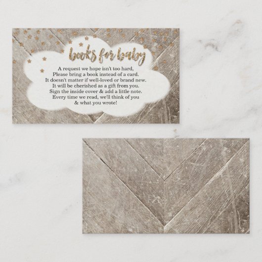 Carte D'accompagnement Demande de Baby shower - Rustique (Devant / Derrière)