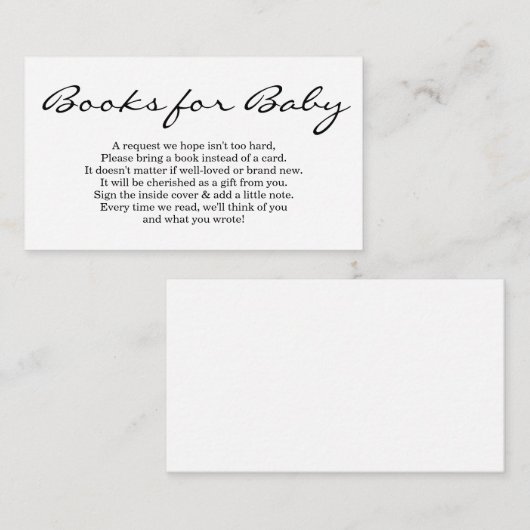 Carte D'accompagnement Demande de Baby shower - Simple (Devant / Derrière)