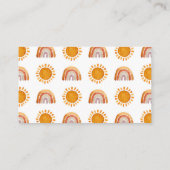 Carte D'accompagnement Demande de Baby shower Sun Jaune (Dos)