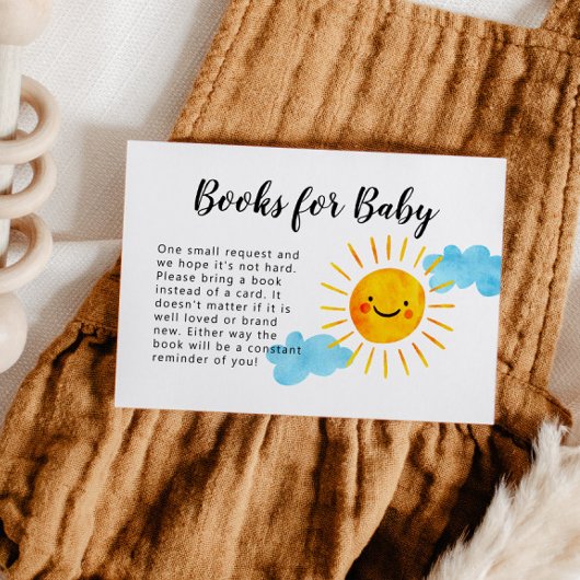 Carte D'accompagnement Demande de Baby shower Sunshine