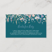 Carte D'accompagnement Demande de Baby shower vert fleur sauvage (Devant)