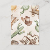 Carte D'accompagnement Demande de Baby shower Western Cowboy (Dos)