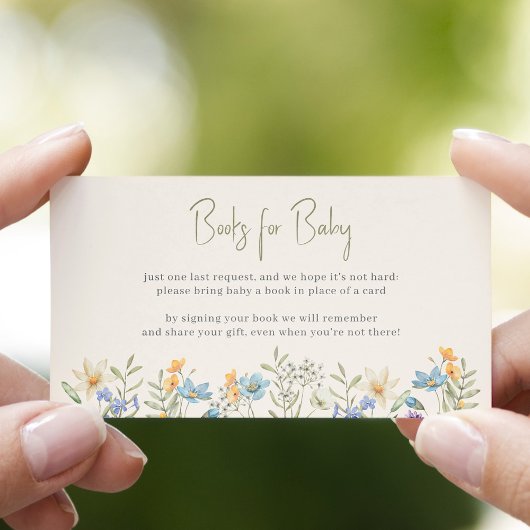 Carte D'accompagnement Demande de carnet de baby showers à fleurs fleurs