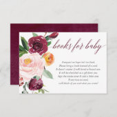 Carte D'accompagnement Demande de carnet de baby showers à fleurs roses d (Devant / Derrière)