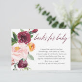 Carte D'accompagnement Demande de carnet de baby showers à fleurs roses d (Debout devant)