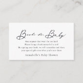 Carte D'accompagnement Demande de carnet de Baby showers blanc de script  (Devant)
