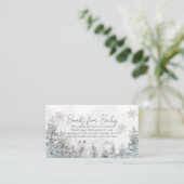 Carte D'accompagnement Demande de carnet de Baby showers de forêt d'hiver (Debout devant)