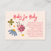 Carte D'accompagnement Demande de carnet de Baby showers de Ladybug (Devant)